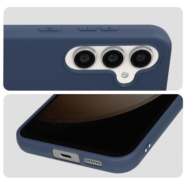 Etui til Samsung Galaxy S23 FE - AVIZAR - Klassisk etui mat - Blå - Halvstivt - Mat anti-fingeraftryk finish Blå