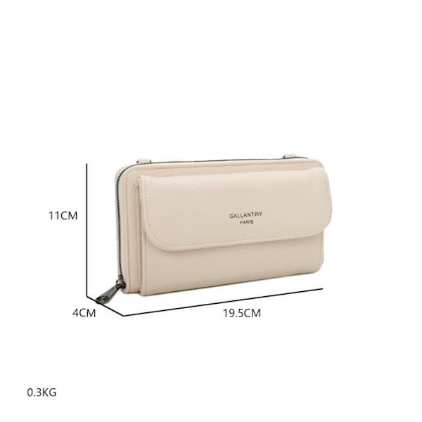 Gallantry Læder Wallet Skuldertaske - Beige - Blød - Punglås Beige