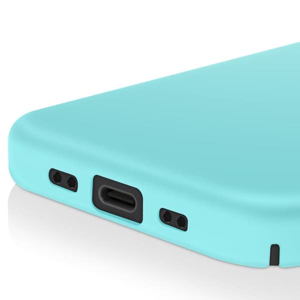 Coque - ADVARSEL - iPhone Air - Soft-Touch - Semi-stift silikone - Turkis Blå