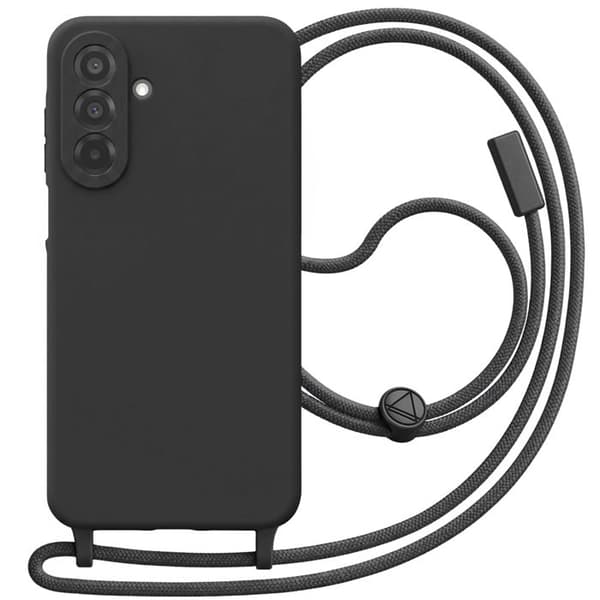 Silicone Cover til Samsung Galaxy A26 med Sort Halsrem Svart