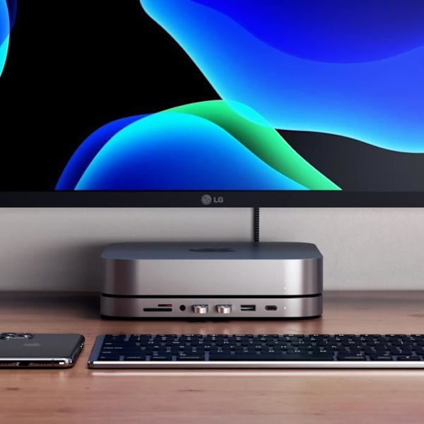 Hub multiports - Satechi - Mac Mini - 4 porte - USB-C og USB - Indbygget støtte- og ventilationsfunktion