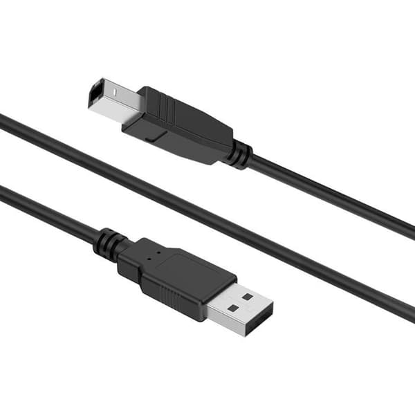 USB-kabel - FORCE POWER - USB-B til USB-A - USB 2.0 480 Mbps - 3 m - Dobbelt skærmning Sort