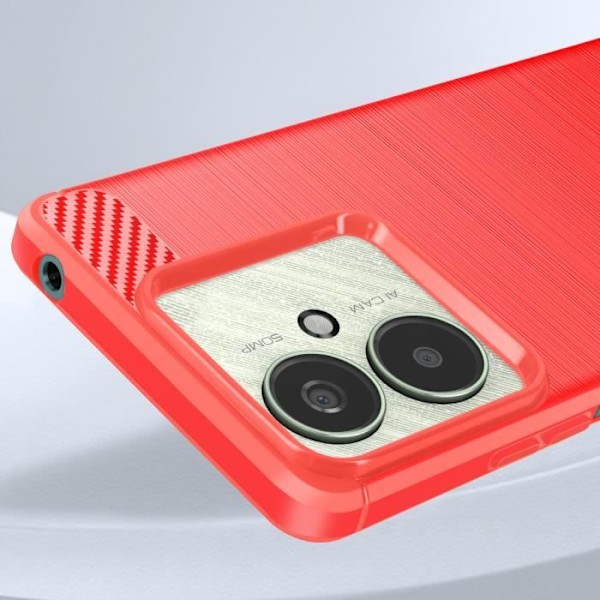 Kotelo Xiaomi Redmi 13C Flexible Carbonille ja Brushed Effect Redille