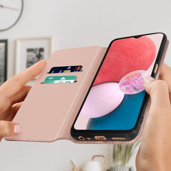 Samsung Galaxy A13 etui - AVIZAR - Video Support Wallet Cover - Pink Rosa