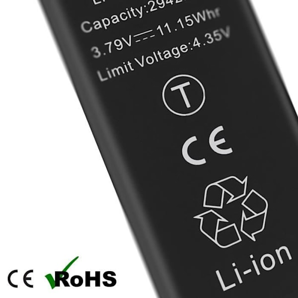 Akku Apple iPhone XR 2942mAh 100% yhteensopiva musta - Lithium Ion - 3,7 V Svart