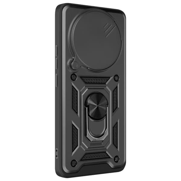 Coque - Xiaomi Redmi Note 14 Pro/Pro Plus - Stødabsorberende - Støtte ring - MIL-STD-810G Svart