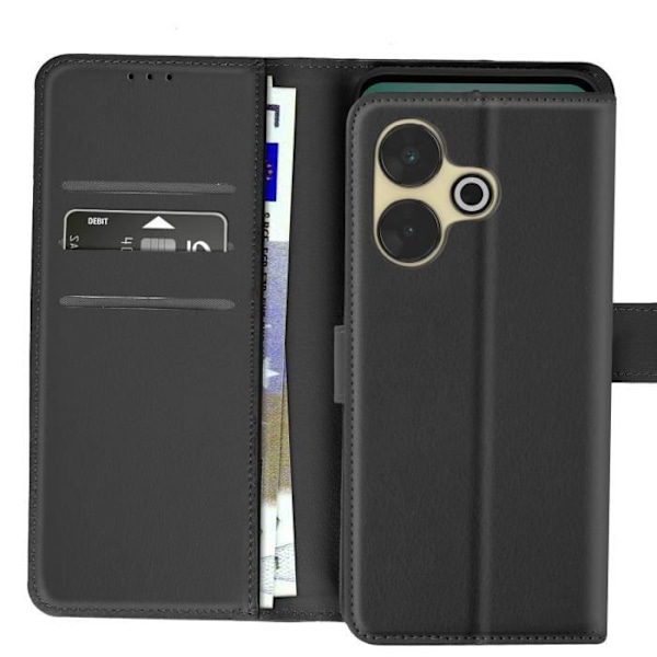 Fodral för Xiaomi Redmi 13 Klipp Plånbok Magnetisk Flik Svart Svart