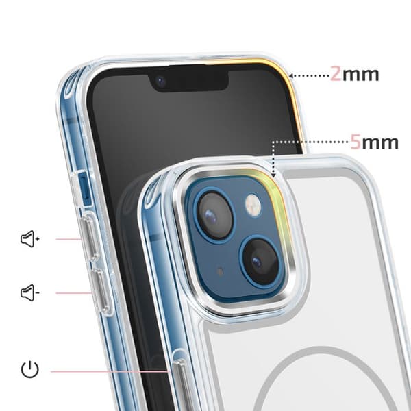 MagSafe-skal för iPhone 13 / 14 Förstärkt Hybriddesign Vit Vit