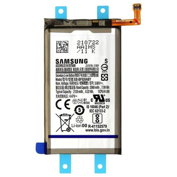 Batteri - SAMSUNG - Galaxy Z Fold 3 - 2120 mAh - Lithium Ion - Intern - Sort Svart