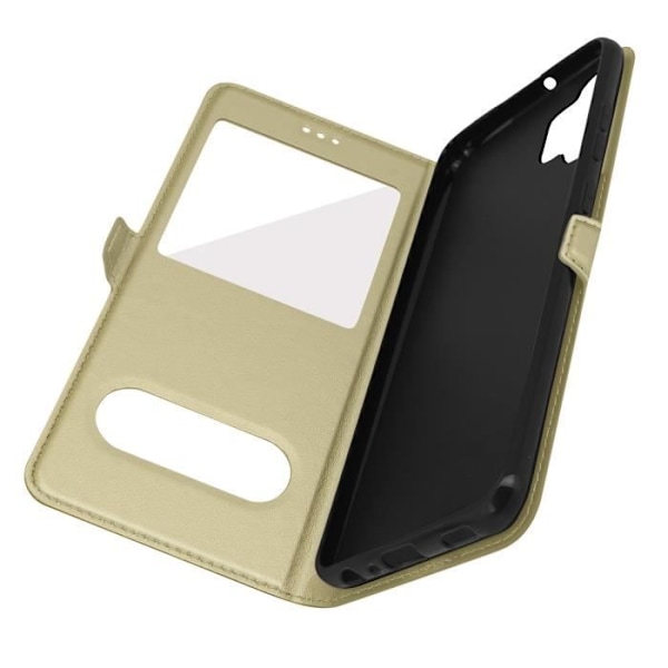 Hus för Samsung Galaxy A32 - AVIZAR - Dubbel Fönster - Gul - Styv - Matt - Unisex - Guld gyllene