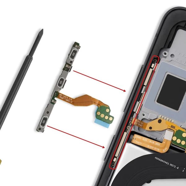 Erstatningsknap til Power og Volume til Galaxy S25 Edge Grå Grå