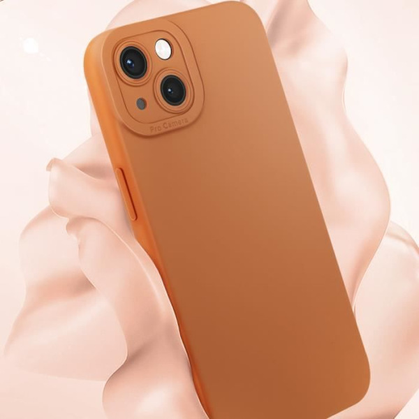 Skal till iPhone 13 - AVIZAR - Matt silikon - Förstärkt kameraskydd - Brun kastanj