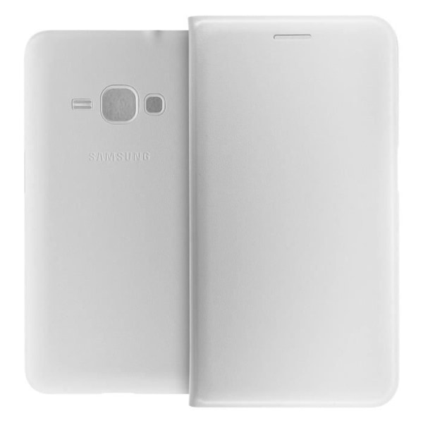 Alkuperäinen Samsung Galaxy J1 2016 White Wallet Folio Cover - Erittäin ohut