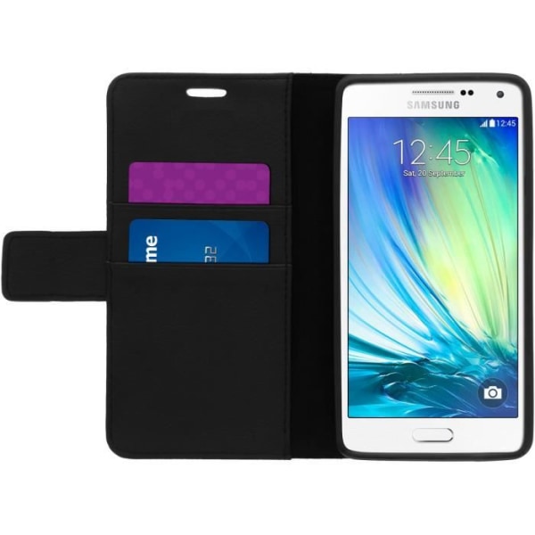 Foliofodral - Avizar - Galaxy A5 - Syntetiskt läder - Svart - Stödfunktion Svart