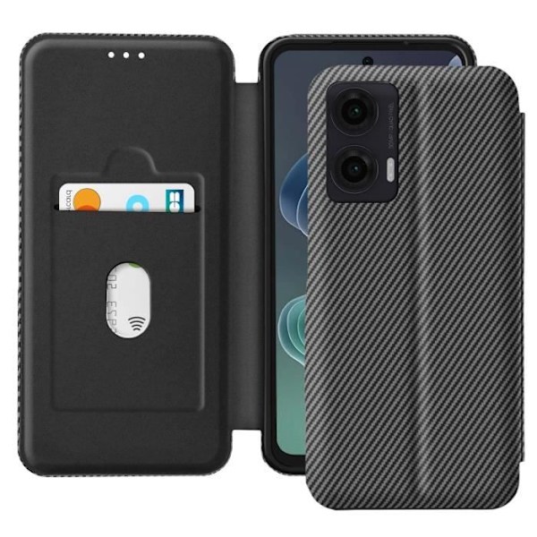 Motorola Moto G35 Hiilikuitukotelo Video- ja Anti-RFID Tuki Musta