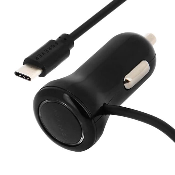 Auton laturi - Forever - 2.1A - USB Type-C - Kierretty kaapeli - 1,5 m