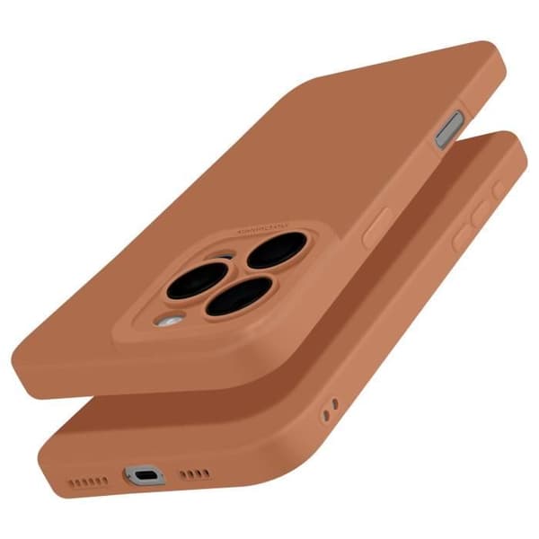 Fodral för iPhone 16 Pro Max - VARUMÄRKE - Mjuk Silikon - Skyddad Kamerablokk - Brun - Elegant kastanj