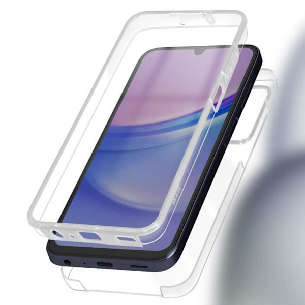 Täyskuori Samsung Galaxy A15:lle - AVIZAR - Läpinäkyvä - Puolijäykkä - Synteettinen - Sekoitettu Transparent
