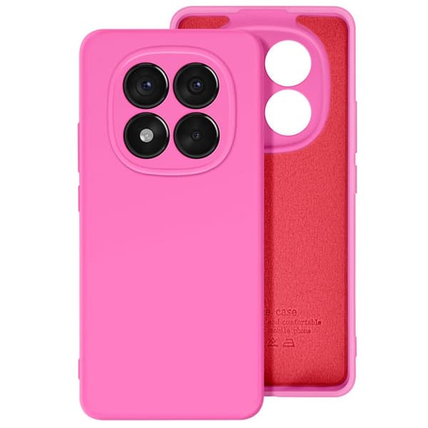 Coque för Redmi Note 14 Pro och 14 Pro Plus Semi-hård Soft-touch Fuchsia Rosa