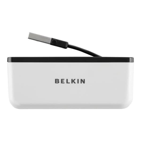 USB 2.0 rejsestation - BELKIN - 4 porte - Kompakt - Plug and Play - Sort/Hvid