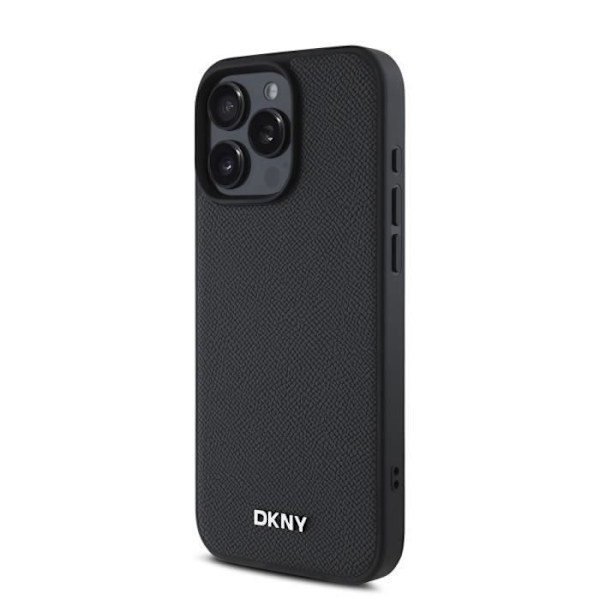 DKNY Musta MagSafe iPhone 16 Pro -Elegantti Kuori Metallilogolla Svart