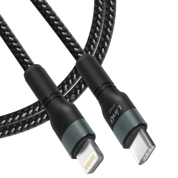 Kabel USB-C till Lightning Power Delivery 27W Snabbladdning Längd 1,2m LinQ