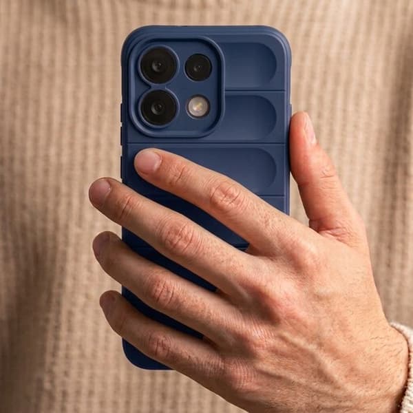Skydd för Oppo Reno 16F / 16 FS med 3D-relief och halkfritt grepp i midnattsblå Blå