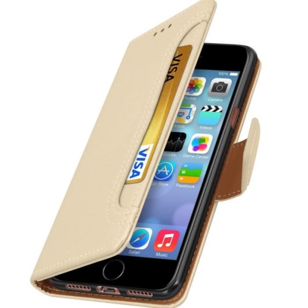 iPhone 6 / 6S / 7 / 8 / SE 2020 Plånboksfodral Stativ Funktion Gyllene Gul guldgul
