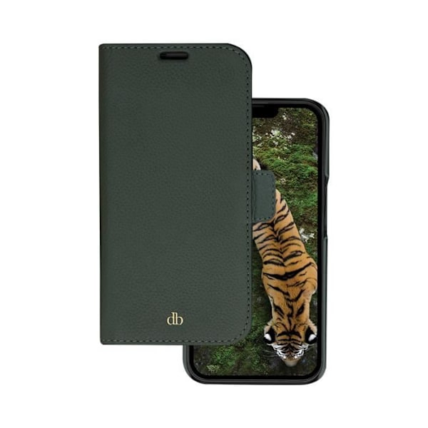iPhone 14 Pro Folio 2 i 1 Model New York i Læder med Kortlomme DBRAMANTE1928 Mørkegrøn Grön