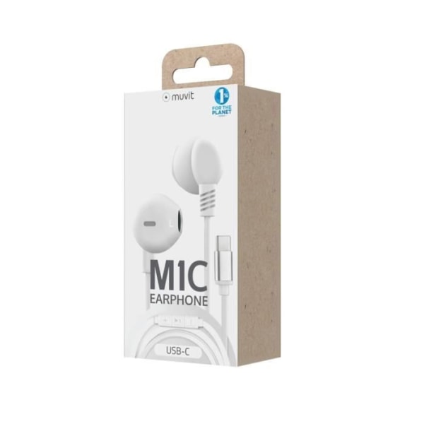 MUVIT M1C Typ C White Headset - Trådbundna hörlurar med inbyggd mikrofon