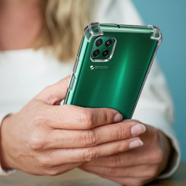 Suojauspaketti - AVIZAR - Huawei P40 Lite - Pehmeä kotelo - 9H karkaistu lasikalvo - 360° suoja Klar vit