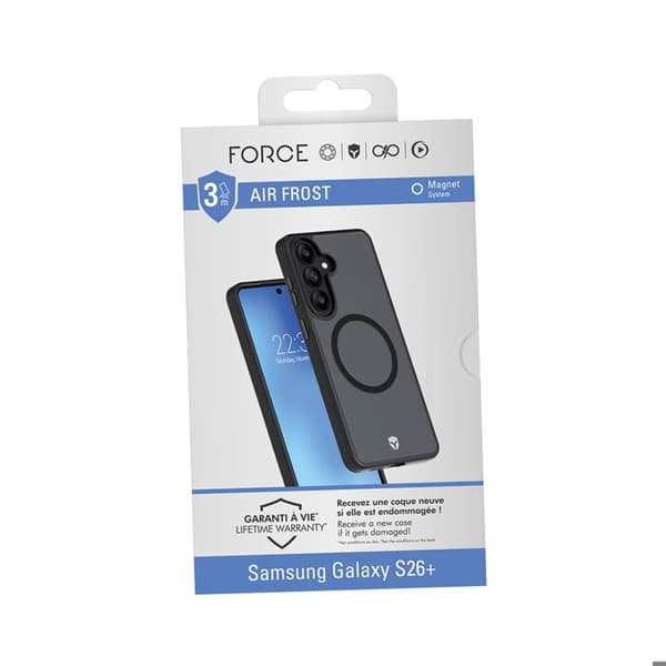 Cover til Samsung Galaxy S26 Plus Stødabsorberende 3m Magsafe Beskyttelse 360 Force Case Sort Svart