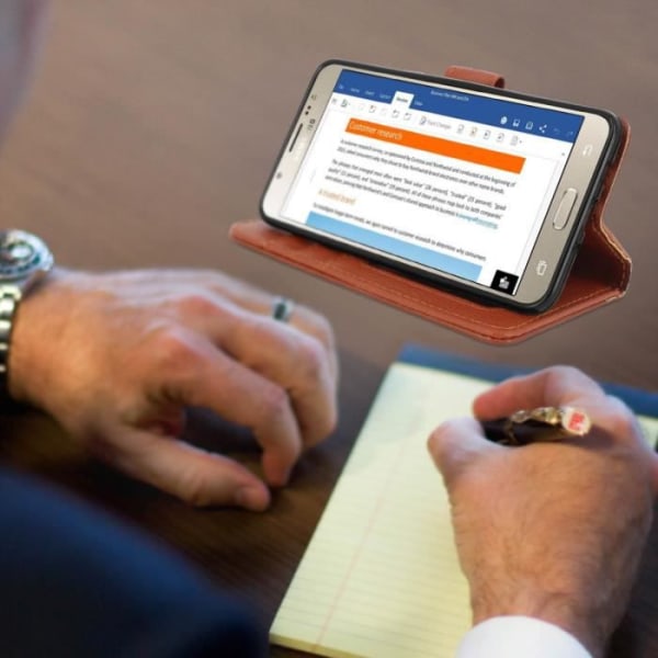 Housse Etui Folio - Samsung - Galaxy J5 2016 - Brun - Øko-læder - Støttefunktion kastanj