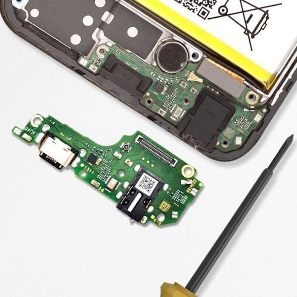 USB C Opladeconnector til Vivo Y35 Mikrofon + Jackstik Sort Svart