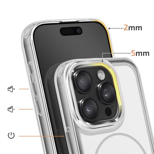 MagSafe-skal för iPhone 16 Pro, Ultra Förstärkt Bi-material Skydd Vit Vit