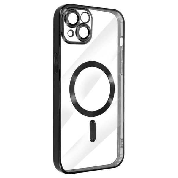 Coque - Apple - iPhone 13 - Silikoni - Musta - MagSafe - Kromireunus Svart