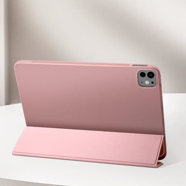 Etui til iPad Pro 13 2024 - AVIZAR - Foldbart Klap - Øko-læder Rosa - Fuldt Beskyttelse - Soft Touch Ros