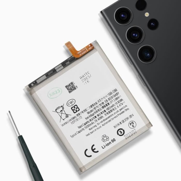 Internt batteri til Samsung S23 Ultra Capacity 5000mAh Perfekt kompatibel Svart