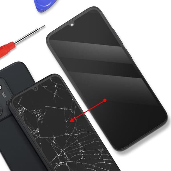 Erstatnings LCD Fuldscreen til Redmi 15C 5G med Sort Ramme Svart