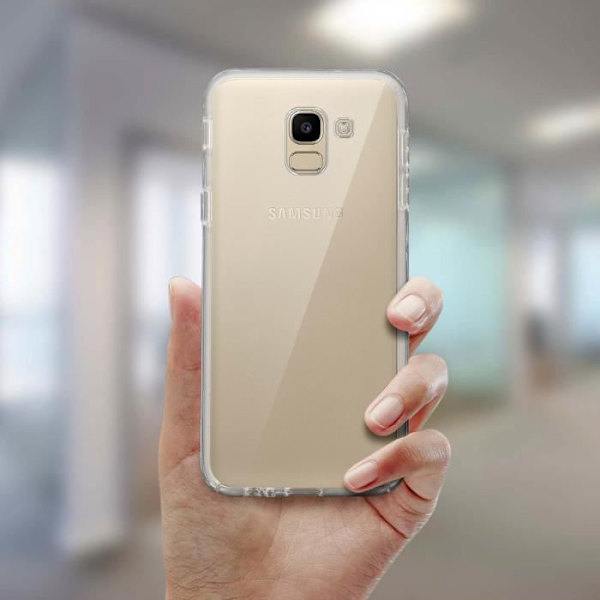 Skyddsskal - AVIZAR - Samsung Galaxy J6 - Silikon + Polykarbonat - Ultra-tunn - Transparent Transparent