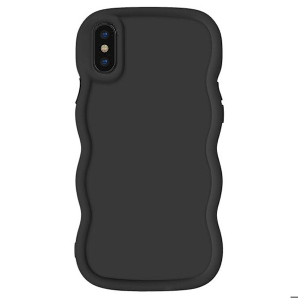 iPhone X ja XS silikoninen iskunkestävä Candy-sarjan suojakotelo musta Svart