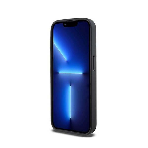 DKNY Monomönster i rutigt läder och tryckta ränder - iPhone 15 Pro Max-fodral (svart)