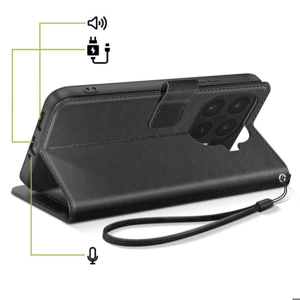 Pungetui til Xiaomi 17T Pro med håndledsrem og støtte Mayaxess Sort Svart