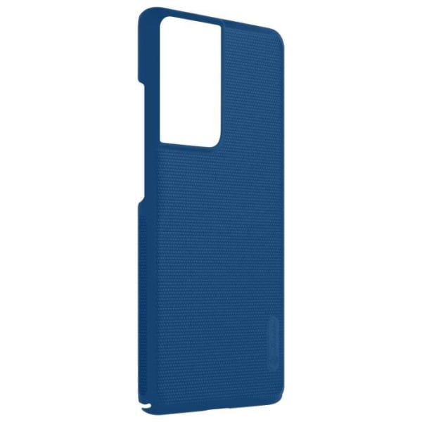 Skal för Samsung S21 Ultra - NILLKIN - Super Frosted Shield - Blå - Fällbart stöd - Matt finish Blå