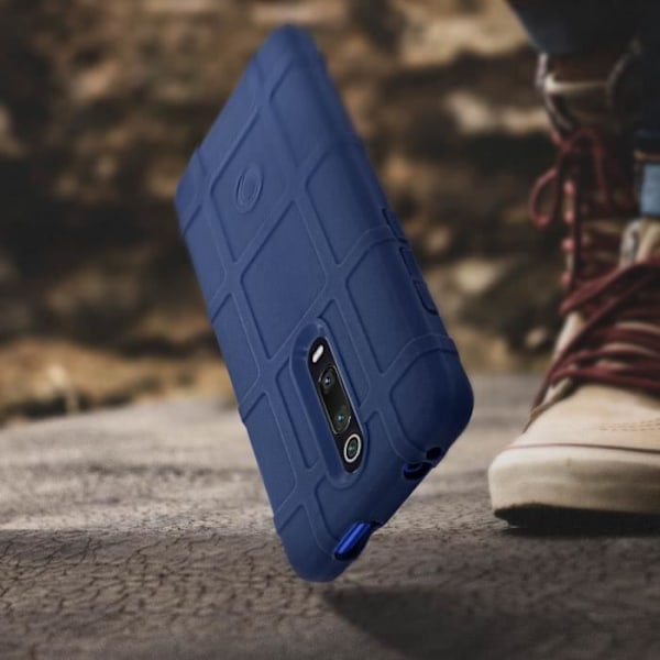 Coque - AVIZAR - Xiaomi Mi 9T - Stötsäker - Förstärkt silikon - Blå natt med reliefmönster Nattblått