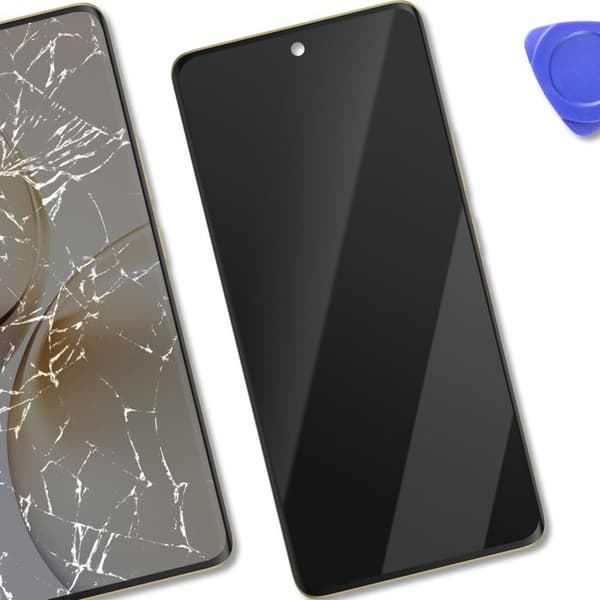 Fuldskærm - REALME - 14 Pro - AMOLED - Forudsamlet - Hvid / Sort Vit