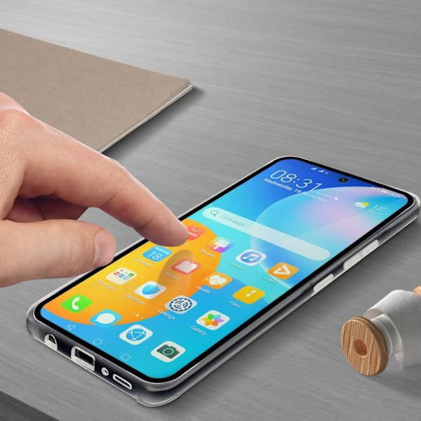 Huawei P smart 2021 blødt etui og 9H hårdhed hærdet glasfilm sort Svart