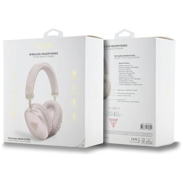 Trådlösa stereohörlurar Bluetooth 5.3 4G Triangle Guess Rosa Ros