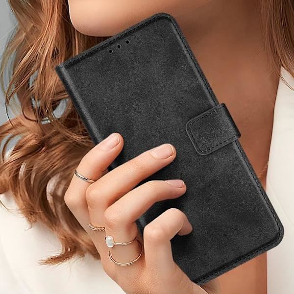 Fodral till Samsung S24 - AVIZAR - Wallet Flip Video Support - Svart Svart