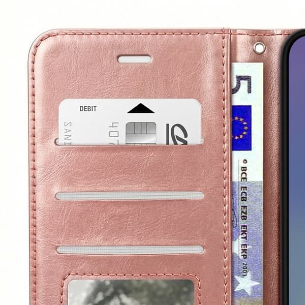 Plånboksfodral för Galaxy A57 med handledsrem och ställfunktion Mayaxess Roséguld Ros